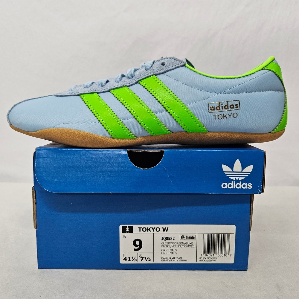 Adidas Tokyo Retro Sneakers JQ0582 Clear Sky Solar Green Gum Women's Size 9